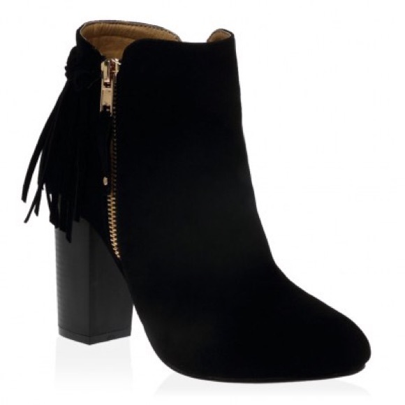 Public Desire Lidida Fringe Heeled Boots - Picture 1 of 8